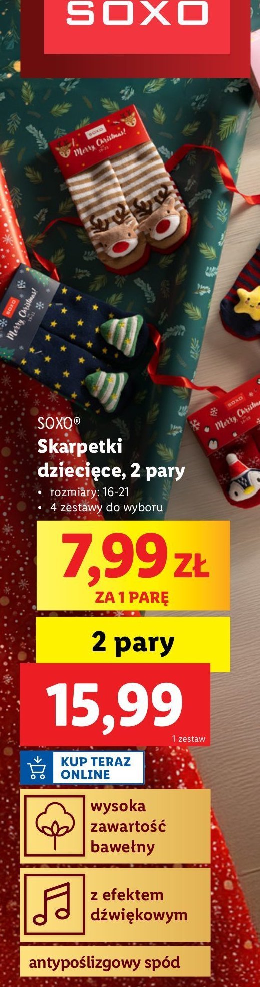 Skarpetki dziecięce Soxo promocja