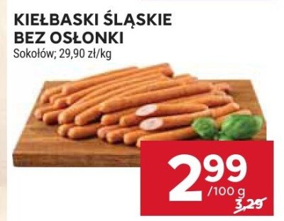 Kiełbaski śląskie bez osłonki sokołów promocja w Stokrotka