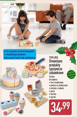 Drewniane produkty spożywcze zabawkowe - stoisko z lodami promocja w Aldi