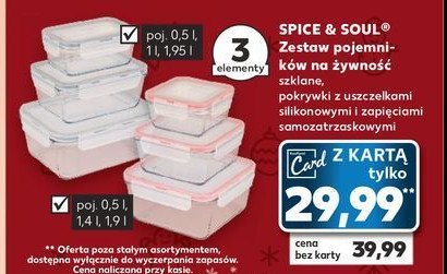 Zestaw pojemnik贸w 500 ml + 1.4 l + 1.9 l Spice&soul promocja