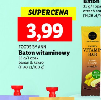 Baton banan & kakao Foods by ann promocja