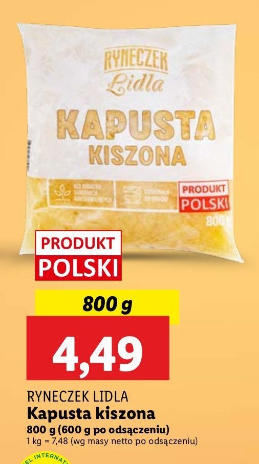 Kapusta kiszona Ryneczek lidla promocja