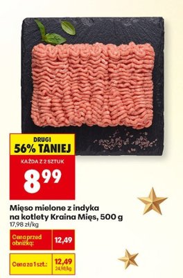 Mięso mielone z indyka na kotlety Kraina Mięs, 500 g promocja w Biedronka