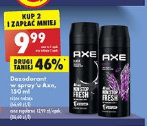 Dezodorant non stop fresh Axe black promocja