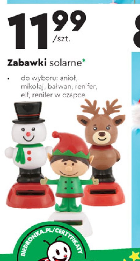 Renifer w czapce solarny promocja
