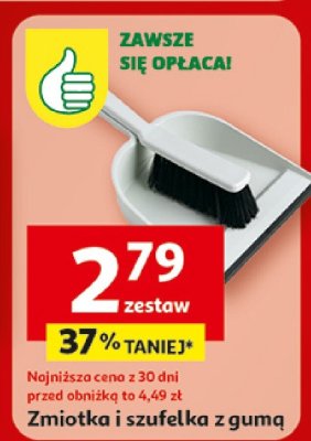 Zmiotka i szufelka z gumą, zestaw promocja w Auchan