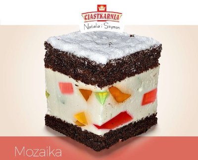 Ciasto Mozaika Ciastkarnia Natalia i Szymon promocja w TOPAZ