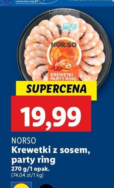 Krewetki vannamei w pierścieniu z sosek słodko-pikantnym Norso promocja