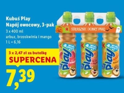 Napój owocowy, 3-pak arbuz, brzoskwinia i mango promocja w Lidl