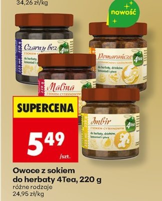 Owoce z sokiem do herbaty 4tea, 220 g promocja w Biedronka