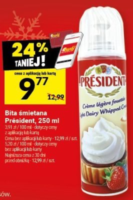 Bita śmietana President promocja w Twój Market