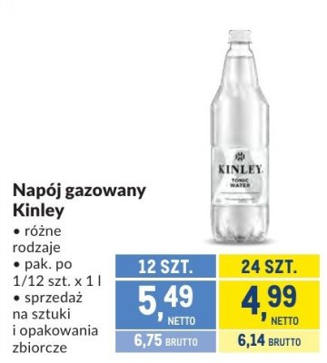Napój gazowany Kinley różne rodzaje promocja w Makro