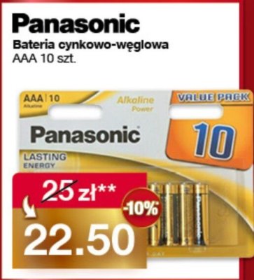 Bateria cynkowo-węglowa AAA Panasonic promocja w Woolworth