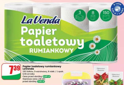 Papier toaletowy rumiankowy LaVenda 3-warstwowy promocja w Dino