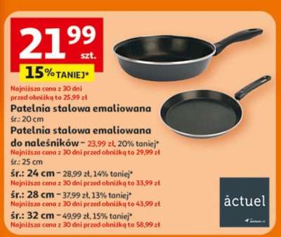 Patelnia stalowa emaliowana śr. 32 cm promocja w Auchan