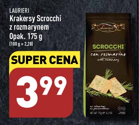 Krakersy scrocchi z rozmarynem LAURIERI promocja