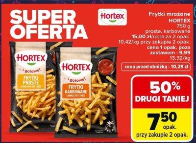 Frytki mrożone Hortex proste promocja w Carrefour