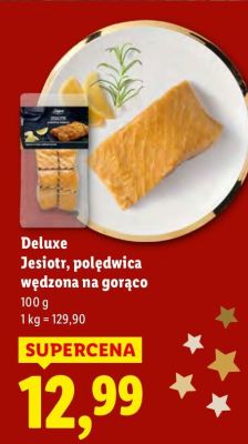 Jesiotr, polędwica wędzona na gorąco Deluxe promocja w Lidl
