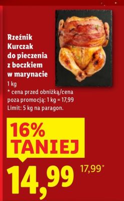 Kurczak do pieczenia z boczkiem w marynacie promocja w Lidl