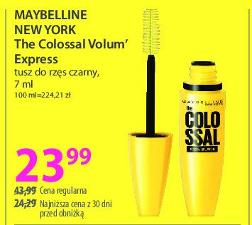 Tusz do rzęs Maybelline colossal volum' express promocja