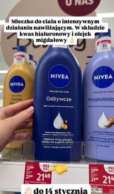 Mleczko do ciała Nivea Odżywcze 625ml promocja w Rossmann