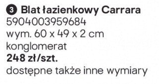 Blat łazienkowy Carrara promocja w Castorama