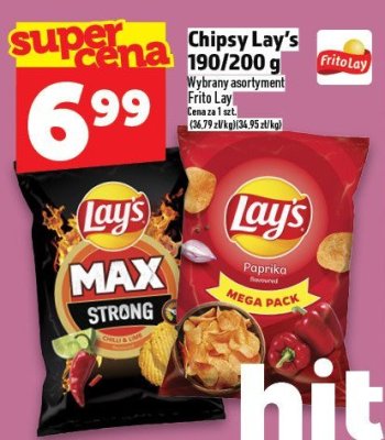 Chipsy Lay's 190/200 g promocja w TOPAZ