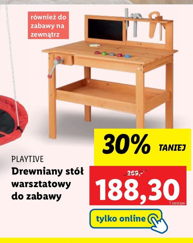 Drewniany stół warsztatowy Playtive promocja