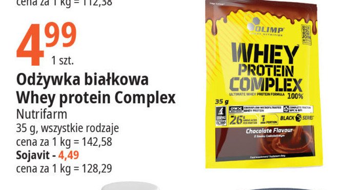 Odżywka białkowa czekoladowa Olimp sport nutrition whey protein complex 100% promocja