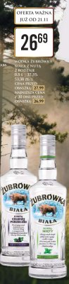 Wódka Żubrówka Biała z Nutą 2 rodzaje 0,5 l 37,5% promocja w Dino