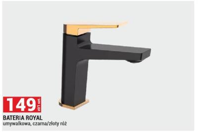 Bateria ROYAL umywalkowa, czarna/złoty róż promocja w Merkury Market