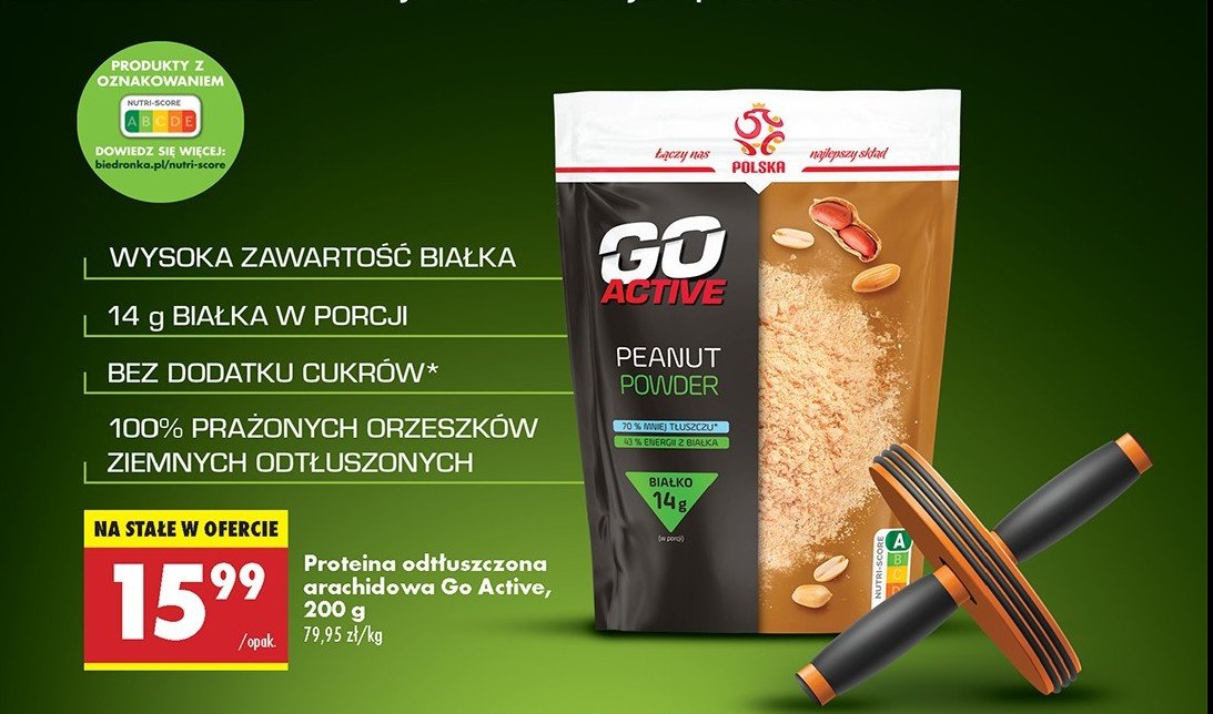 Proteina odtłuszczowa arachidowa Go active promocja