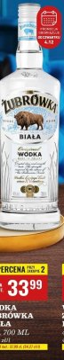Wódka Żubrówka Biała 40%, 700 ml promocja w Biedronka