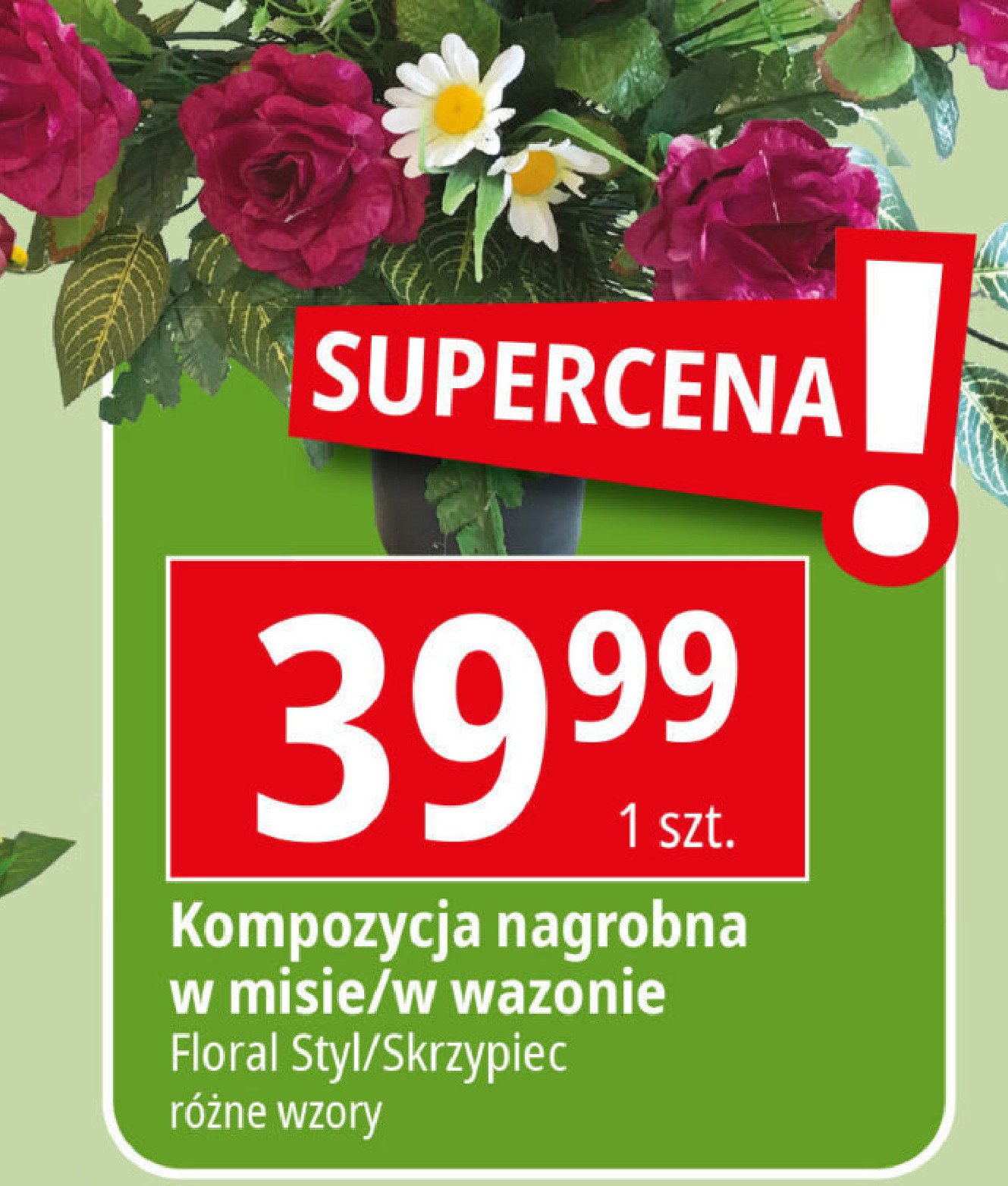 Kompozycja zdobiona w wazonie Floral styl promocja