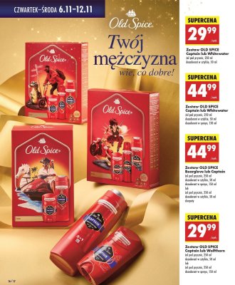 Zestaw OLD SPICE Captain lub Wolfthorn żel pod prysznic 250 ml dezodorant w sztyfcie 50 ml lub żel pod prysznic 250 ml dezodorant w sprayu 150 ml promocja w Biedronka