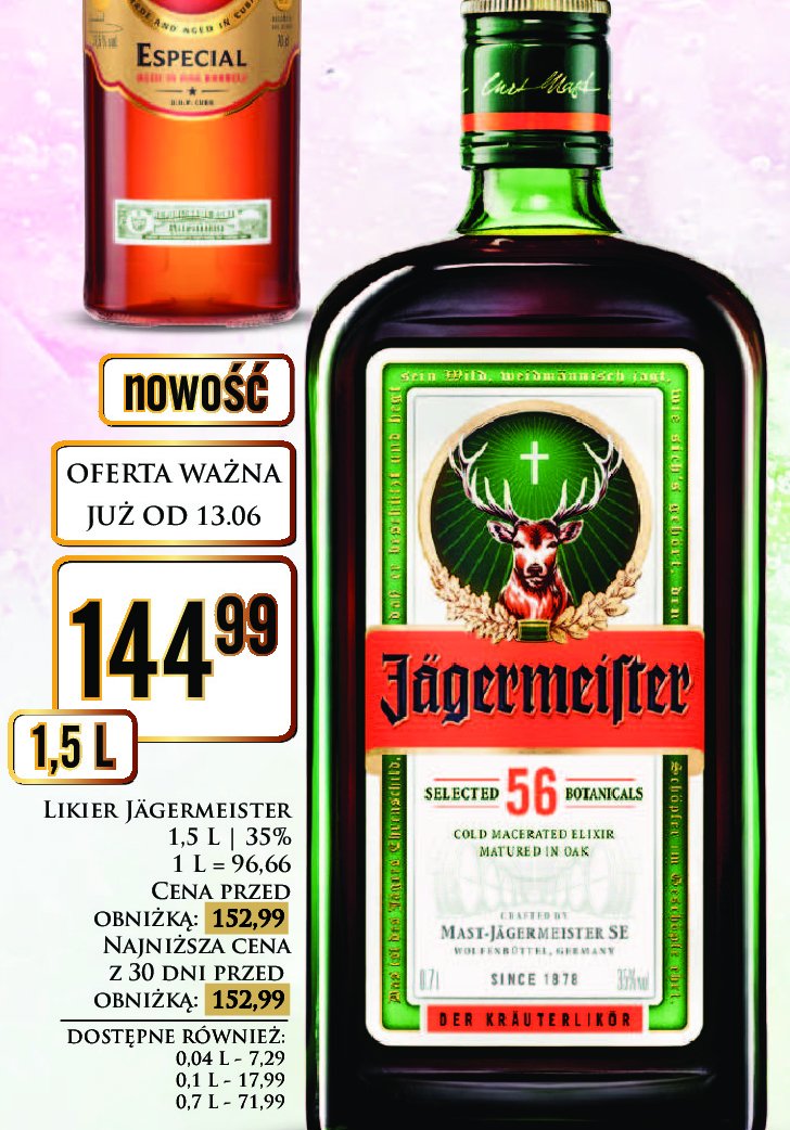 Likier Jagermeister promocja w Dino
