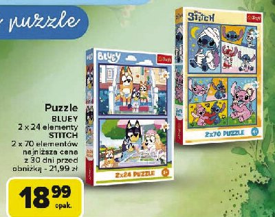 Puzzl bluey 2 x 24 el. Trefl promocja w Carrefour