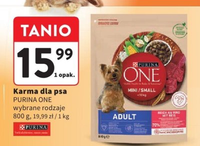 Karma dla psa PURINA ONE wybrane rodzaje promocja w Intermarche