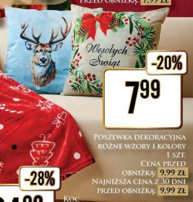 Poszewka dekoracyjna różne wzory i kolory promocja w Dino