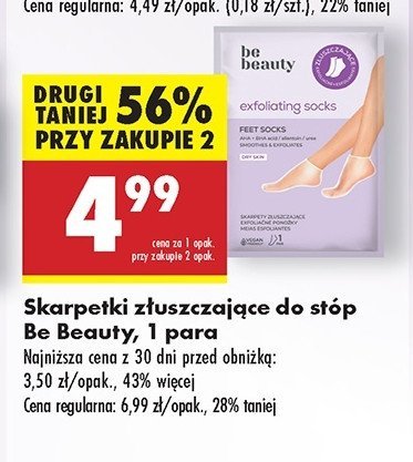Skarpetki złuszczające do stóp Be beauty care promocja w Biedronka