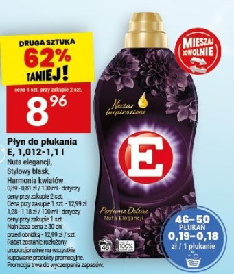 Płyn do płukania E, 1,012-1,1 l różne rodzaje promocja w Twój Market