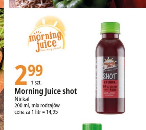 Shot energia Morning juice promocja