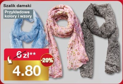 Szalik damski, Przykładowe kolory i wzory promocja w Woolworth
