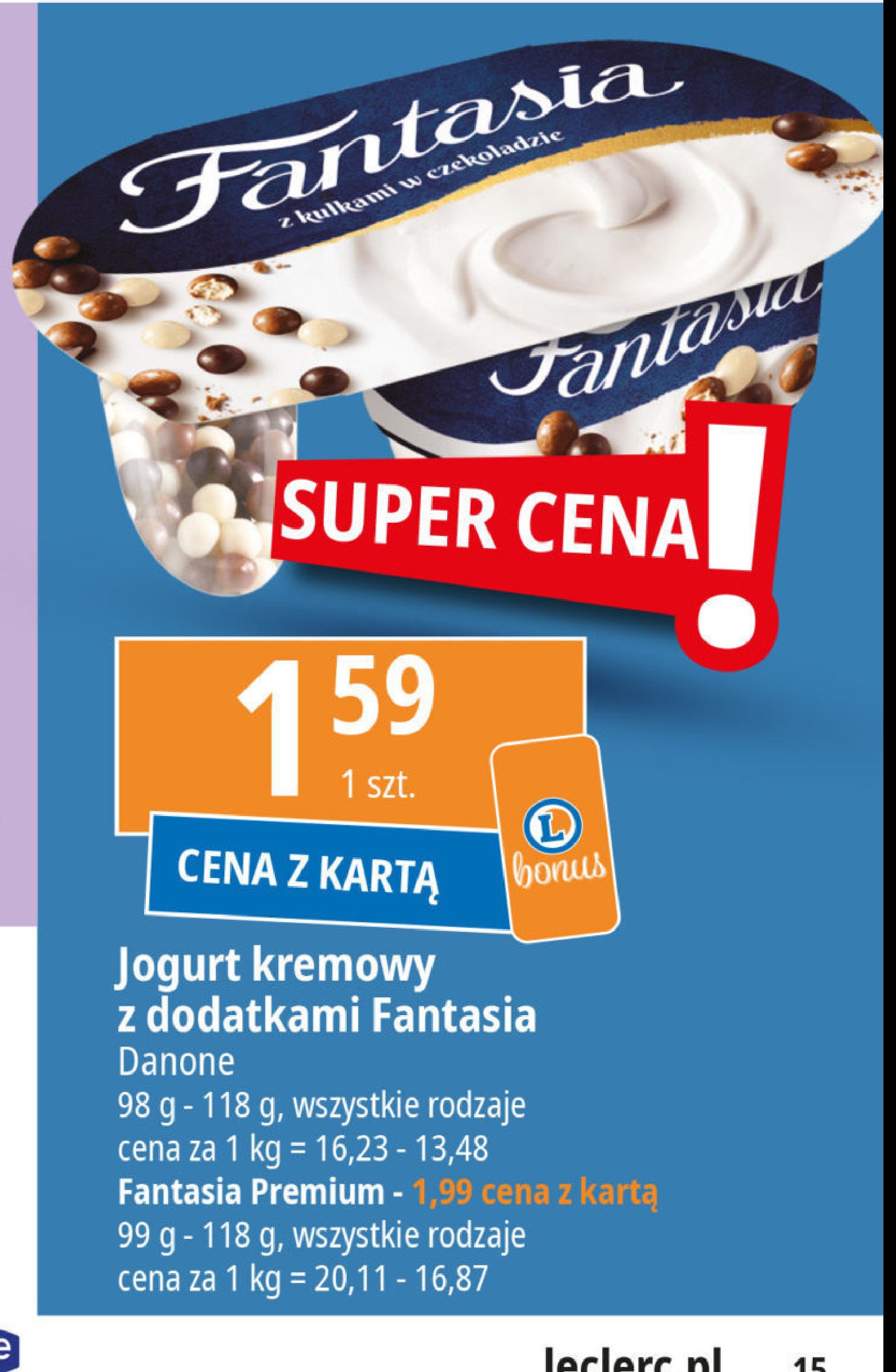 Jogurt premium Danone fantasia promocja