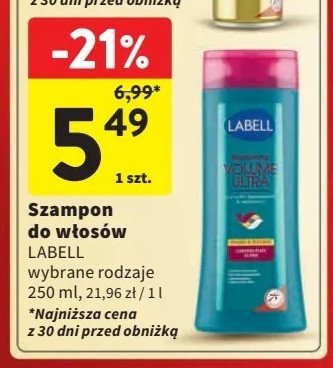 Szampon do włosów volume ultra Labell promocja