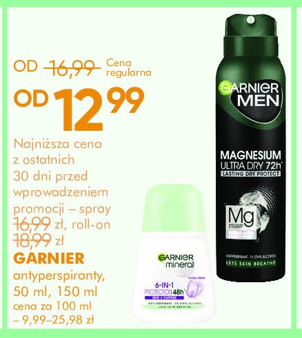 Dezodorant floral fresh Garnier mineral protection 6 promocja