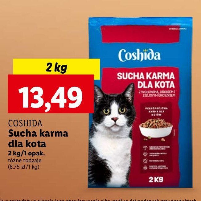 Karma dla kota z wołowiną Coshida promocja