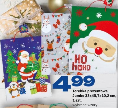 Torebka prezentowa Jumbo 33x45,7x10,2 cm, wybrane wzory promocja w Twój Market