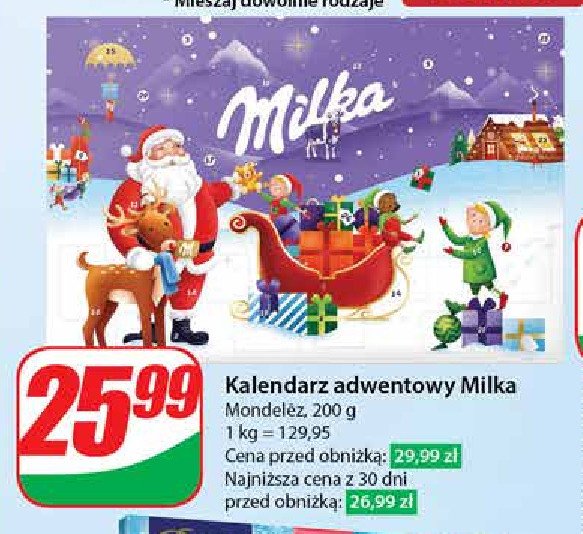 Kalendarz adwentowy Milka promocja