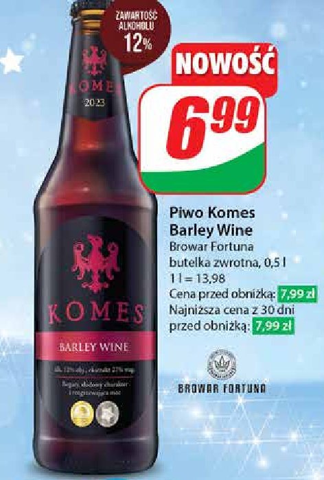 Piwo Komes barley wine promocja w Dino